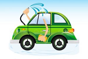 Washing car
